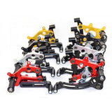 Ducabike Type 3 - TEAM ASPAR - Adjustable Rearsets For 1299/1199/959/899 Panigale with Fixed Foot pegs, Color: Black/Gold/Red/Silver - Apex Racing Development